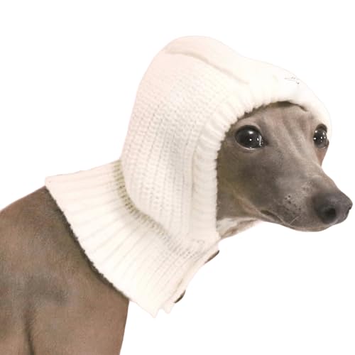IUOUTG Italienischer Greyhound Winterhut, Warmer Gestrickter Hundehut Mit Halsabdeckung Weiche Dehnbare Winterkopfbekleidung Für Welpen Für Kaltes Wetter Im Freien von IUOUTG
