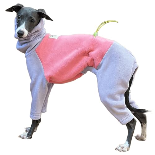 IUOUTG Italienischer Greyhound Wintermantel, Thermal Fleece Hund Jumpsuit, Weicher Langer Ärmel Hund Pyjamas Pjs Whippets Winddichter Mantel Für Innen Außen von IUOUTG
