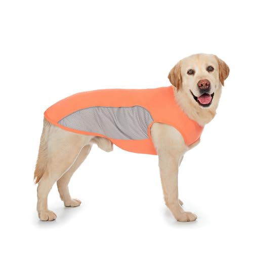 IUOUTG Kühlendes Sommer-Hunde-T-Shirt, Atmungsaktive Coole Weste Für Große Hunde, Ärmellose Haustierkleidung Mit Reflektierenden Streifen & Masche Für Den Sommer Im Freien von IUOUTG