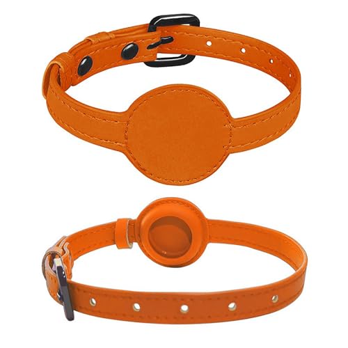 IUOUTG Luft-Etikett Haustier Halsband Halter einstellbar Pu Leder Mädchen Welpe Katze Halsband mit Metallschnalle GPS-Verfolgung von IUOUTG
