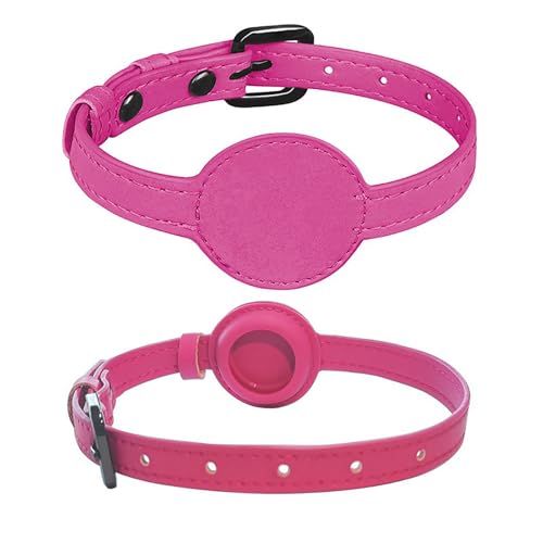 IUOUTG Luft-Etikett Haustier Halsband Halter einstellbar Pu Leder Mädchen Welpe Katze Halsband mit Metallschnalle GPS-Verfolgung von IUOUTG