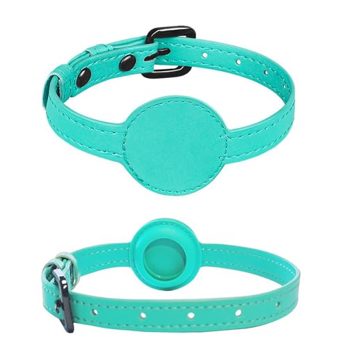 IUOUTG Luft-Etikett Haustier Halsband Halter einstellbar Pu Leder Mädchen Welpe Katze Halsband mit Metallschnalle GPS-Verfolgung von IUOUTG