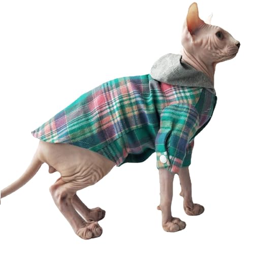 IUOUTG Mode Mantel FüR Haarlose Katze, Lange äRmel Baumwolle Haustier T Shirts Hoodie, Karierte Hemden, Niedliche Katze Mantel FüR Welpen Cornish Rex, Devon Rex IUOUTG Mode Mantel FüR Haarlose Katze, Lange äRmel Baumwolle Haustier T Shirts Hoodie, Karierte Hemden, Niedliche Katze Mantel FüR Welpen Cornish Rex, Devon Rex von IUOUTG