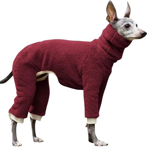 IUOUTG Mode Rollkragen Winter Hund Warmer Mantel, Fleece Whippet Hund Jumpsuit Dickes Warmes Haustier Pullover Pullover Onesies für Italienischen Windhund von IUOUTG