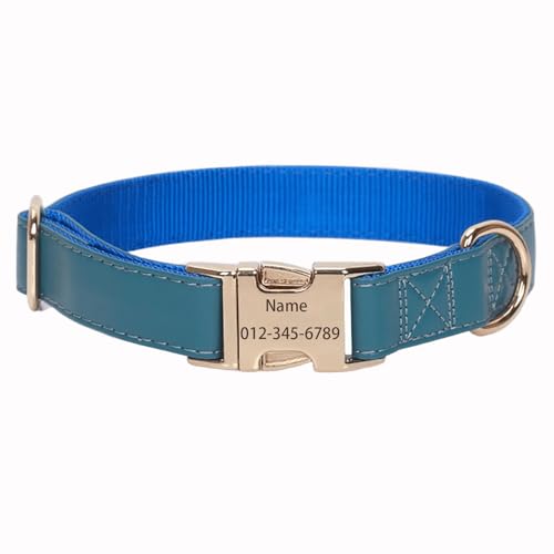IUOUTG Personalisierte Hundehalsband Benutzerdefiniertes Halsband Mit Haustiername Und Telefonnummer PU-Leder Verstellbar Mit Metallschnalle Für Kleine Bis Große Hunde von IUOUTG