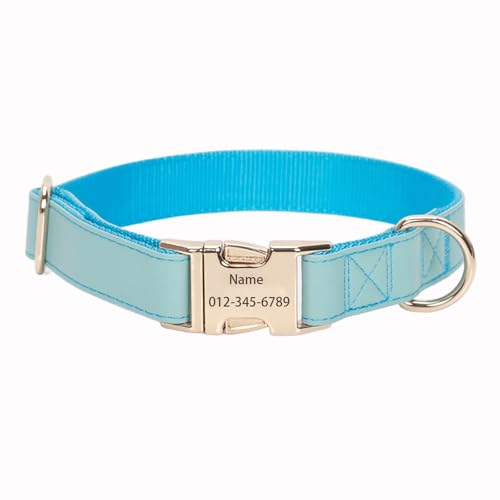 IUOUTG Personalisierte Hundehalsband Benutzerdefiniertes Halsband Mit Haustiername Und Telefonnummer PU-Leder Verstellbar Mit Metallschnalle Für Kleine Bis Große Hunde von IUOUTG