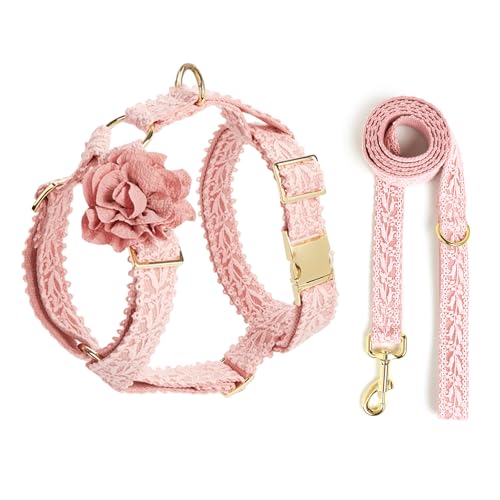 IUOUTG Pink Kein Ziehen Hundegebänder Und Leine Set Weiches Mädchen Hundegebänder Mit Blume & Verstellbare Metallschnalle Einfache Steuerung Für Gehen Hochzeit Geburtstagsfeier IUOUTG Pink Kein Ziehen Hundegebänder Und Leine Set Weiches Mädchen Hundegebänder Mit Blume & Verstellbare Metallschnalle Einfache Steuerung Für Gehen Hochzeit Geburtstagsfeier von IUOUTG