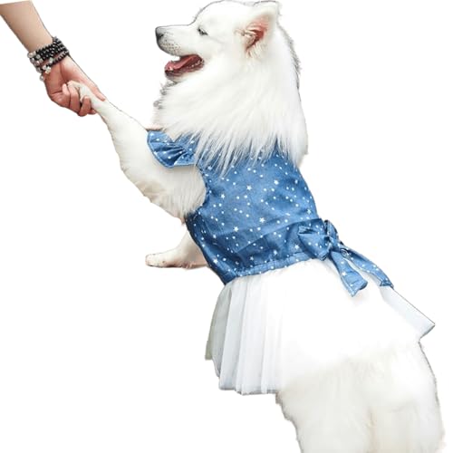 IUOUTG Polka Dot Große Große Hund Prinzessin Kleid, Haustier Tüll Kleider Tutu Rock Mit Bogen, Pitbull Kleidung Hund Hoodie Kostüm Für Hochzeit Geburtstag von IUOUTG