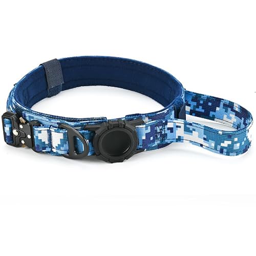IUOUTG Premium Hundehalsband Mit Flugetikett Halter, Nylon Haustier Halsband Einstellbar Mit Einfach Zu Steuerndem Griff von IUOUTG