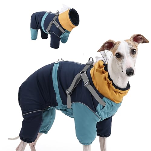 IUOUTG Reflektierender Vollkörper Hundemantel, Winter Fleece Hundejacke Mit Harness Eingebaut In & Reißverschluss, Vierbeinen Haustier Schnee Anzug Jumpsuit Für Outdoor IUOUTG Reflektierender Vollkörper Hundemantel, Winter Fleece Hundejacke Mit Harness Eingebaut In & Reißverschluss, Vierbeinen Haustier Schnee Anzug Jumpsuit Für Outdoor von IUOUTG