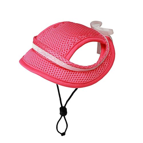 IUOUTG Rosa Haustier Sonnenschutz Hut, Mädchen Welpen Strandhüte Mit Verstellbarem Kordelzug Atmungsaktiver Mesh Bogen Für Hund-Katzen von IUOUTG