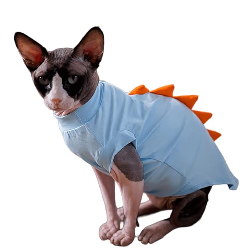 IUOUTG Runder Kragen Kätzchen Shirts, Niedliche Sommer Sphynx Haarlose Katze Kleidung, Tägliche Tragen Haustier Pullover Pyjamas Outfit Für Devon Rex, Welpen IUOUTG Runder Kragen Kätzchen Shirts, Niedliche Sommer Sphynx Haarlose Katze Kleidung, Tägliche Tragen Haustier Pullover Pyjamas Outfit Für Devon Rex, Welpen von IUOUTG