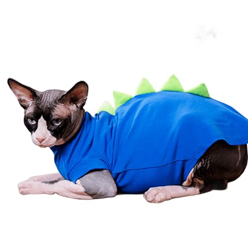 IUOUTG Runder Kragen Kätzchen Shirts, Niedliche Sommer Sphynx Haarlose Katze Kleidung, Tägliche Tragen Haustier Pullover Pyjamas Outfit Für Devon Rex, Welpen IUOUTG Runder Kragen Kätzchen Shirts, Niedliche Sommer Sphynx Haarlose Katze Kleidung, Tägliche Tragen Haustier Pullover Pyjamas Outfit Für Devon Rex, Welpen von IUOUTG