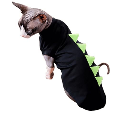 IUOUTG Runder Kragen Kätzchen Shirts, Niedliche Sommer Sphynx Haarlose Katze Kleidung, Tägliche Tragen Haustier Pullover Pyjamas Outfit Für Devon Rex, Welpen IUOUTG Runder Kragen Kätzchen Shirts, Niedliche Sommer Sphynx Haarlose Katze Kleidung, Tägliche Tragen Haustier Pullover Pyjamas Outfit Für Devon Rex, Welpen von IUOUTG