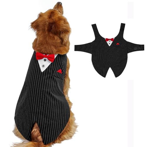 IUOUTG Smoking Anzug Für Große Hunde, Formelle Hunde Hochzeitsfeier Shirt Mit Krawatte, Stilvolles Haustier Prinz Gentleman Outfit Für Geburtstag Kostüm IUOUTG Smoking Anzug Für Große Hunde, Formelle Hunde Hochzeitsfeier Shirt Mit Krawatte, Stilvolles Haustier Prinz Gentleman Outfit Für Geburtstag Kostüm von IUOUTG