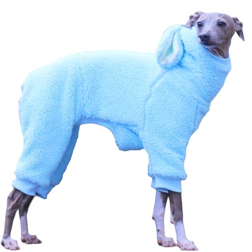 IUOUTG Soft Dog Fleece Overall Pyjamas Für Italienischen Windhund, Winter Vierbeiniger Hundehuodie-Pullover, Haustier Warmer Outdoor-Mantel Für Whippet-Kleidung von IUOUTG
