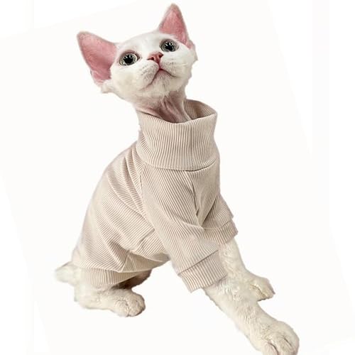 IUOUTG Sphynx Katze Pullover, Warme Baumwolle Haustier Schildkröte Hals Shirt Für Haarlose Katzen, Weiche Atmungsaktive Winter Haustier Pyjamas Kleidung Für Herbst & Winter von IUOUTG