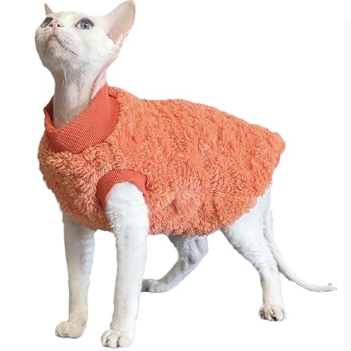 IUOUTG Sphynx Katze Pullover Weste, Warmer Fleece-Pullover Für Haarlose Katzen, Winter Haustier Bekleidung Weiche Ärmellose Kätzchen Kleidung Für Kaltes Wetter von IUOUTG