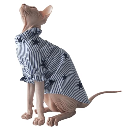 IUOUTG Sphynx Katze Shirts Für Katzen Nur, Baumwolle Gestreifte Katzen Shirt Mit Ärmeln, Frühling Sommer Devon Rex Kleidung Für Hochzeitsfeier Geburtstag IUOUTG Sphynx Katze Shirts Für Katzen Nur, Baumwolle Gestreifte Katzen Shirt Mit Ärmeln, Frühling Sommer Devon Rex Kleidung Für Hochzeitsfeier Geburtstag von IUOUTG
