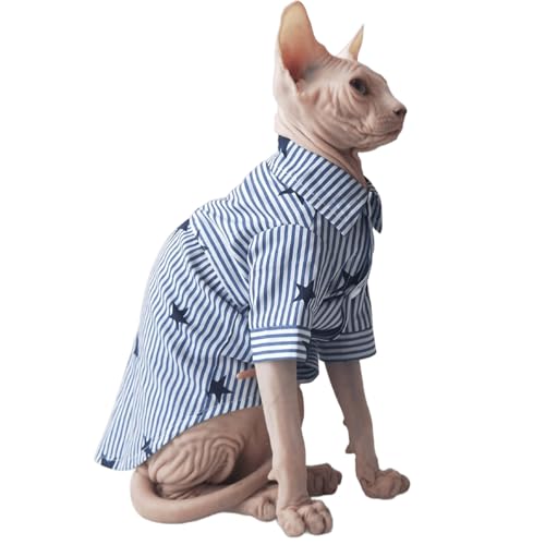 IUOUTG Sphynx Katze Shirts Für Katzen Nur, Baumwolle Gestreifte Katzen Shirt Mit Ärmeln, Frühling Sommer Devon Rex Kleidung Für Hochzeitsfeier Geburtstag IUOUTG Sphynx Katze Shirts Für Katzen Nur, Baumwolle Gestreifte Katzen Shirt Mit Ärmeln, Frühling Sommer Devon Rex Kleidung Für Hochzeitsfeier Geburtstag von IUOUTG