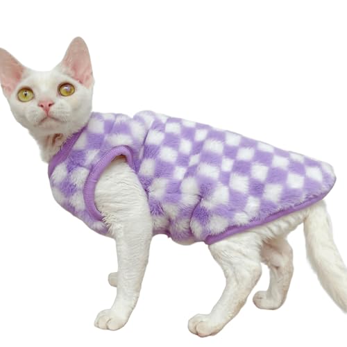 IUOUTG Sphynx Katze Winter Weste, Weiches Fleece Dickes Hemd Für Haarlose Katzen, Kaltes Wetter Haustier Kleidung Weiche Kätzchen Pullover Für Den Winter von IUOUTG