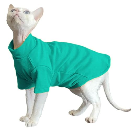 IUOUTG Sphynx Katze Winterkleidung, Warmes Fleece-Rollkragenpullover Shirt Für Haarlose Katzen, Weiche Haustierbekleidung Für Kätzchen Und Welpen von IUOUTG