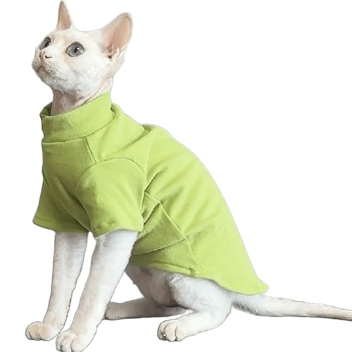 IUOUTG Sphynx Katze Winterkleidung, Warmes Fleece-Rollkragenpullover Shirt Für Haarlose Katzen, Weiche Haustierbekleidung Für Kätzchen Und Welpen von IUOUTG