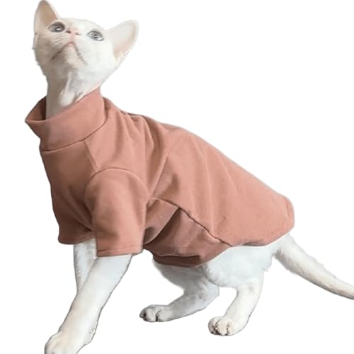 IUOUTG Sphynx Katze Winterkleidung, Warmes Fleece-Rollkragenpullover Shirt Für Haarlose Katzen, Weiche Haustierbekleidung Für Kätzchen Und Welpen von IUOUTG