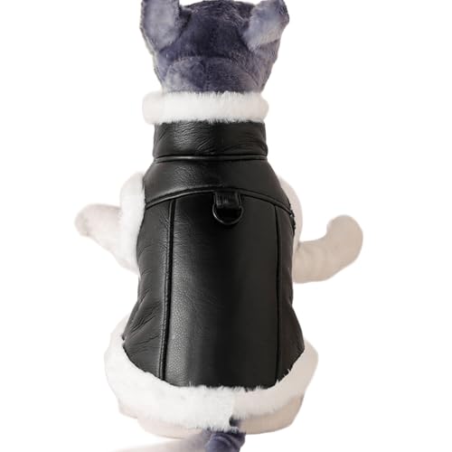 IUOUTG Stilvolle Hund PU Lederjacke Für Extra Kleine Hunde Warme Schildkröte Hals Welpen Wintermantel, Klassische Winter Haustier Outfit Mit D-Ring Für Täglichen Trag IUOUTG Stilvolle Hund PU Lederjacke Für Extra Kleine Hunde Warme Schildkröte Hals Welpen Wintermantel, Klassische Winter Haustier Outfit Mit D-Ring Für Täglichen Trag von IUOUTG
