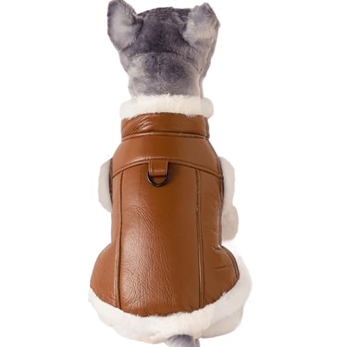 IUOUTG Stilvolle Hund PU Lederjacke Für Extra Kleine Hunde Warme Schildkröte Hals Welpen Wintermantel, Klassische Winter Haustier Outfit Mit D-Ring Für Täglichen Trag IUOUTG Stilvolle Hund PU Lederjacke Für Extra Kleine Hunde Warme Schildkröte Hals Welpen Wintermantel, Klassische Winter Haustier Outfit Mit D-Ring Für Täglichen Trag von IUOUTG