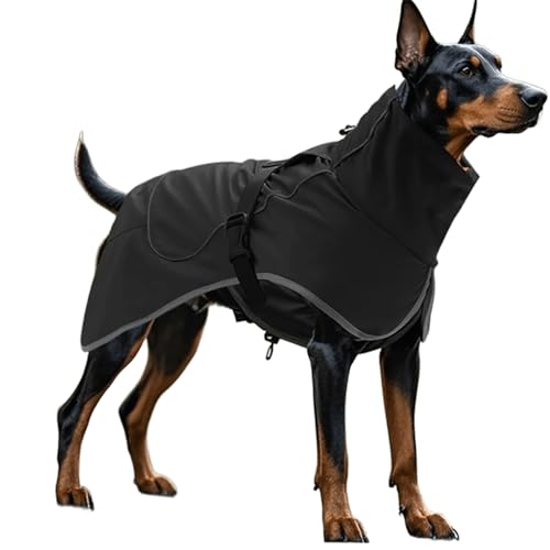 IUOUTG Verstellbarer Wasserdichter Hund Regenmantel, Leichte Reflektierende Haustier Regenjacke, Atmungsaktive Vollkörper Abdeckung Trockenanzug Für Große Hunde Im Freien von IUOUTG