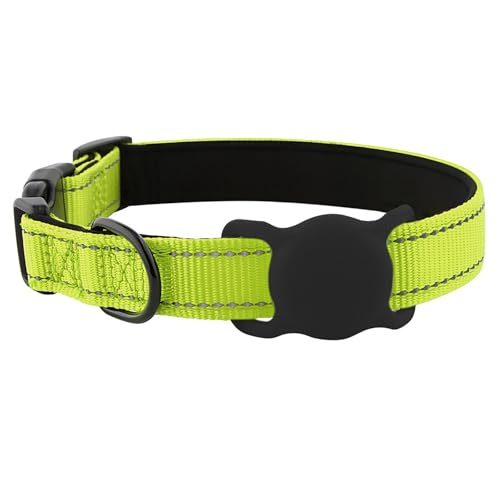 IUOUTG Verstellbares Hundehalsband Mit Luft-Etikett Halter Wasserdichtes Reflektierendes Haustier Halsband Mit Metallschnalle von IUOUTG