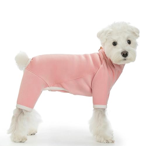 IUOUTG Warm Hund Pyjamas Stresung Für After Operation Recovery Anzug, Weich Bequemer Rollkragenpullover Fleece Full Body Hundemantel Jumpsuit Bodysuit Mit D-Ring Für Kleine Mittelgroße Hunde von IUOUTG