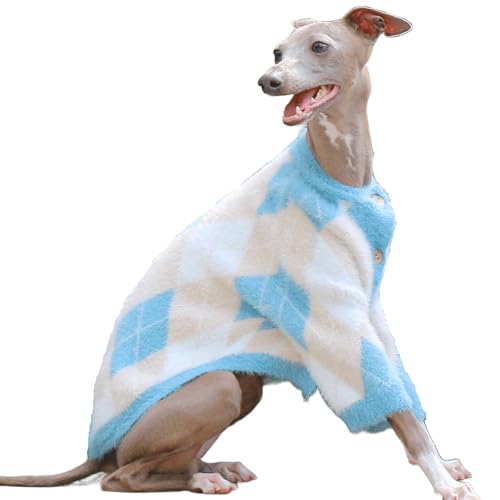 IUOUTG Warmes Vlies Hunde -Strickjacke Outfits, Weicher Windhundpullover Für Kleine Hunde, Thermische Gestrickte Haustierpullover Mantel Für Whippet -Kleidung von IUOUTG