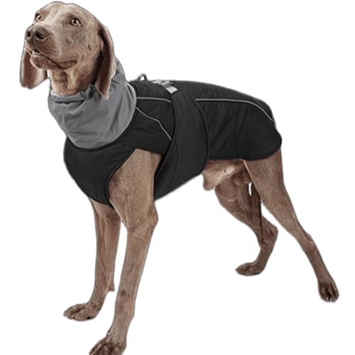 IUOUTG Wasserdichter Hund Wintermantel, Turtleneck Hund Warme Jacke Weste Kleidung Reflektierende Streifen, Fleece Gefüttert Haustier Schneeanzug Für Outdoor von IUOUTG