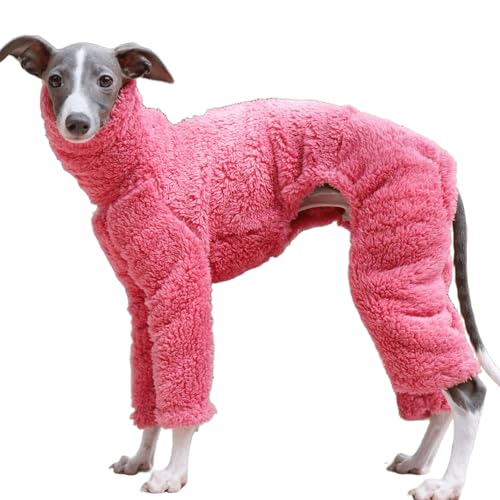 IUOUTG Weiche Fleece Pullover Hund Pyjamas, Vollkörper Warmer Wintermantel Für Italienischen Greyhound, Vierbeinen Hohen Hals Whippet Kleidung Für Kleine Mittlere Große Hunde von IUOUTG