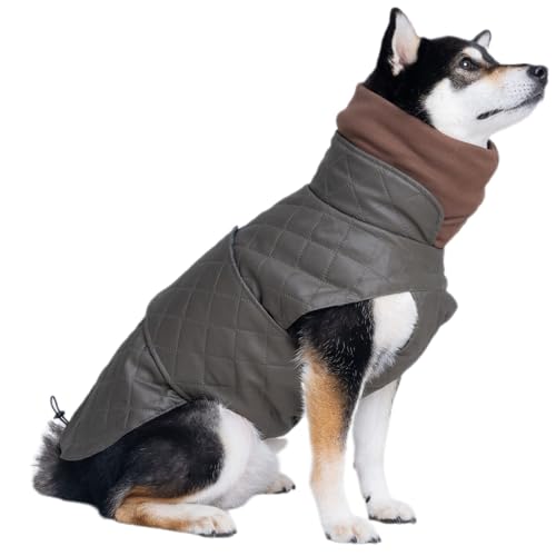 IUOUTG Winddichte Warme Hundejacke, Leichte Turtleneck Hund Wintermantel Verstellbar Einfach Zu Tragen Haustier Warme Outfits Für Kaltes Wetter von IUOUTG