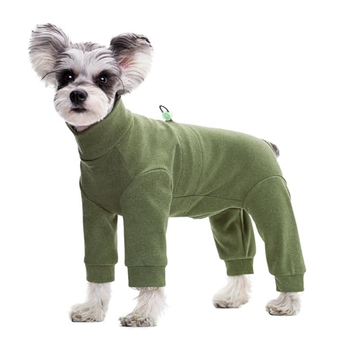 IUOUTG Winter Warme Hund Onesies Pyjamas für kleine Hunde Gemütliche einfarbige Langärmelige Welpen Jumpsuit Bodysuit mit Verstellbarer Schnüre für kaltes Wetter Hundemantel von IUOUTG