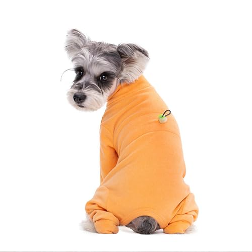 IUOUTG Winter Warme Hund Onesies Pyjamas für kleine Hunde Gemütliche einfarbige Langärmelige Welpen Jumpsuit Bodysuit mit Verstellbarer Schnüre für kaltes Wetter Hundemantel von IUOUTG