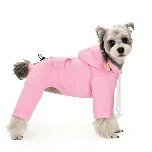 IUOUTG Winter Warmer Hund Hoodie Sweatshirts Jumpsuit Mode Weiche Fleece Pullover Ganzkörper Welpenmantel-Strich Mit D-Ring Und Tasche Für Kleine Mittelgroße Hunde IUOUTG Winter Warmer Hund Hoodie Sweatshirts Jumpsuit Mode Weiche Fleece Pullover Ganzkörper Welpenmantel-Strich Mit D-Ring Und Tasche Für Kleine Mittelgroße Hunde von IUOUTG