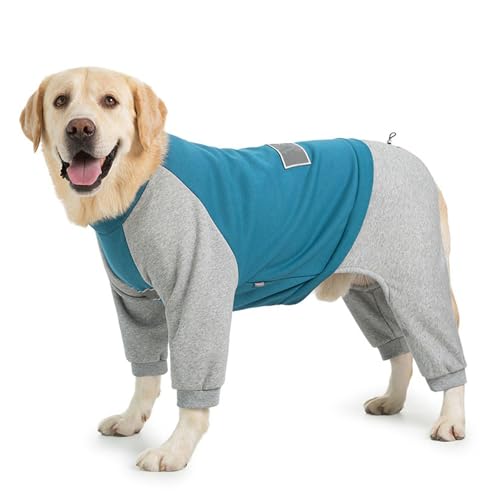 IUOUTG Winter warme Hund Pyjamas Bodysuit für große Hunde weiche atmungsaktive Leichtgewicht 4 Beine Langärmelige Vollkörper Pullover Haustier Onesie Jumpsuit Erholung Anzug für Hunde von IUOUTG
