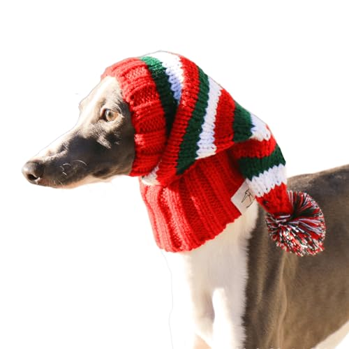 IUOUTG Winterhüte Für Hunde, Italienischer Greyhound Warmer Strickhut Mit Pompom, Haustierhals Wärmer Bei Kaltem Wetter Für Kleine, Mittlere Und Große Rassen von IUOUTG