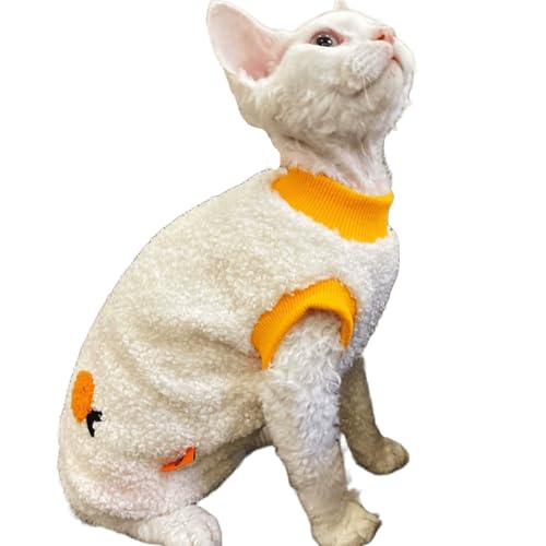 IUOUTG Winterwarme Katzenweste, Thermofleece-Shirt für haarlose Katzen, Winter-Haustierpyjamas, Welpenkleidung für Cornish Rex und Devon Rex von IUOUTG