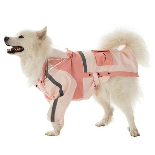 IUOUTG wasserdichte Hund Regenjacke Für Große Hunde, Leichte Haustier Regenmantel Haustier Regen Mit Reflektierenden Gurten Haustier Kleidung Kleidung Für Outdoor von IUOUTG