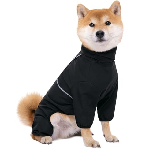 IUOUTG wasserdichte Hund Regenjacke Für Große Rassen, Alle Wetterreflektierende Haustiermantel Mit Reißverschluss, Leichte Haustier Regenmantel Für Hund Outdoor-Ausrüstung von IUOUTG