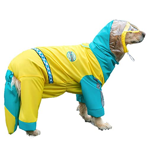 IUYQY Hunde-Regenmantel, wasserdichte Regenjacke mit Kapuze, Hunde-Hoodie, Kostüme, Leichter, vollständig bedeckender Regenmantel, Poncho für mittelgroße Hunde von IUYQY