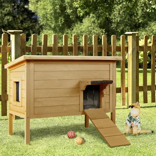 Ivy&Lane Katzenhaus im Freien | isolierter Katzenschlitten | wetterfest | für den Winter | Schaumstoff & Holz | groß | für mehrere Katzen | Klapptreppe | Acrylfenster | Braun Ivy&Lane Katzenhaus im Freien | isolierter Katzenschlitten | wetterfest | für den Winter | Schaumstoff & Holz | groß | für mehrere Katzen | Klapptreppe | Acrylfenster | Braun von IVY&LANE
