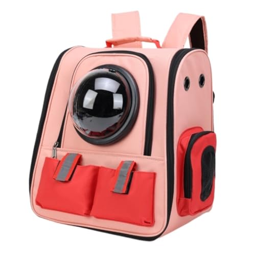 Katzenrucksack Hunderucksack Faltbare Haustiertasche, Reisetasche, Tragbare Handtasche Für Katzen Und Hunde Katzen Transport Tasche(Pink) von IWENZHKPA