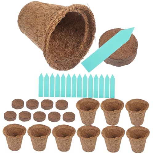 IWOWHERO 1 Satz Kokospalmen pfannen Hydrokultur-Gartenset Gartenbedarf Pflanzentopf saftig Anlage Pflanzenaufzucht pflanzenpflege Gärtnereibedarf Pflanztöpfe aus Kokosfaser Pflanzenfaser von IWOWHERO