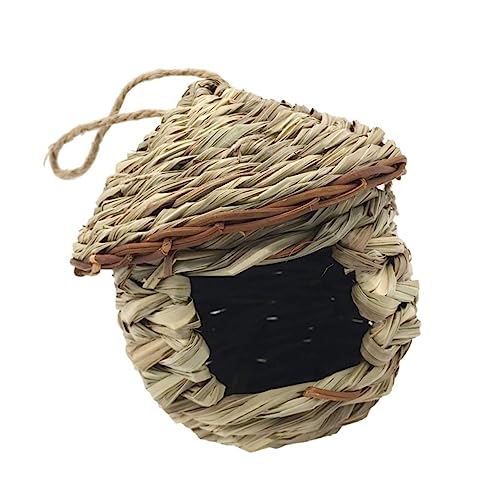 IWOWHERO Hängendes Vogelnest 15 X 15 X 16 cm Gewebtes Vogelhaus Vogelfütterungsanhänger Haustier-vogelversorgung Vogelhaus- von IWOWHERO